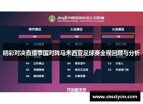 精彩对决直播泰国对阵马来西亚足球赛全程回顾与分析